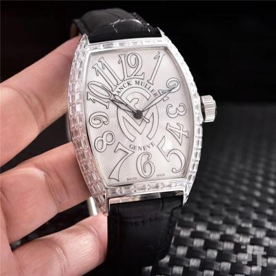 Replica Vanguard Japan Miyota 8215 Automatic Movement Mens Watch White Dial Diamonds Case Leather Strap E20