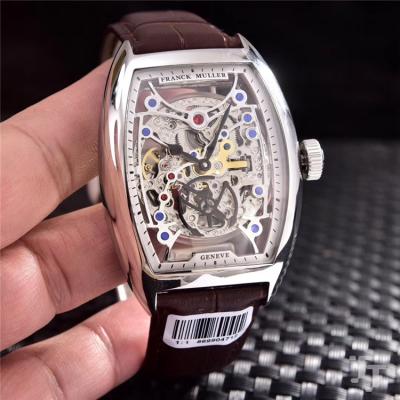 Replica Vanguard A21j Automatic Movement Mens Watch Skeleton Dial Diamonds Case Leather Strap A E22