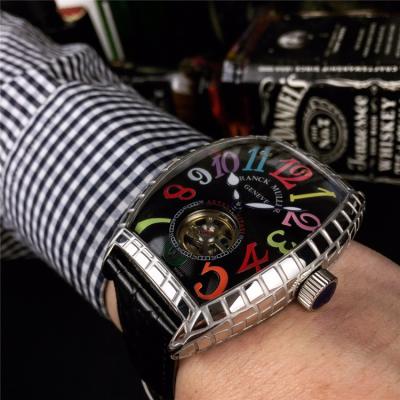 Replica Models A21j Automatic Movement Mens Watch Black Tourbillon Dial Leather Strap E25