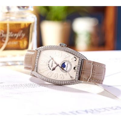 Replica Models Swiss Quartz Movement Womens Watch White Dial Leather Strap A E26