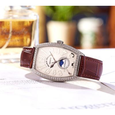 Replica Models Swiss Quartz Movement Womens Watch White Dial Leather Strap A E26