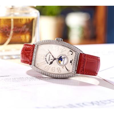 Replica Models Swiss Quartz Movement Womens Watch White Dial Leather Strap A E26