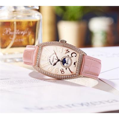 Replica Models Swiss Quartz Movement Womens Watch White Dial Leather Strap B E26