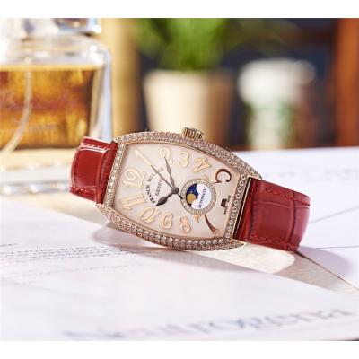 Replica Models Swiss Quartz Movement Womens Watch White Dial Leather Strap B E26