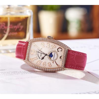 Replica Models Swiss Quartz Movement Womens Watch White Dial Leather Strap B E26