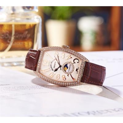 Replica Models Swiss Quartz Movement Womens Watch White Dial Leather Strap B E26