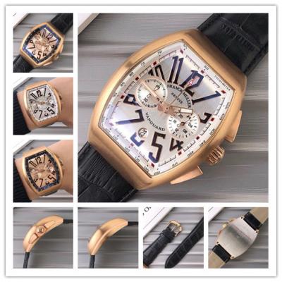 Replica Collection Japan Quartz Chronograph Movement Mens Watch Silver Dial Leather Strap E29