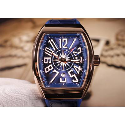 Replica Vanguard A21j Automatic Movement Mens Watch Blue Dial Leather Strap E30