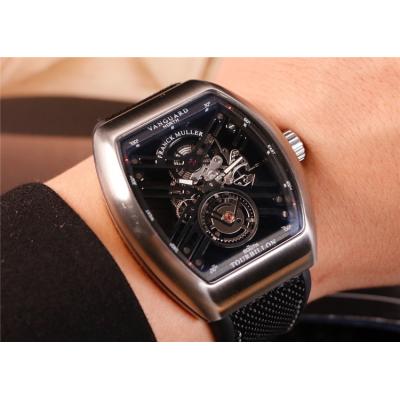 Replica Giga Tourbillon A21j Automatic Movement Mens Watch Skeleton Dial Leather Strap E32