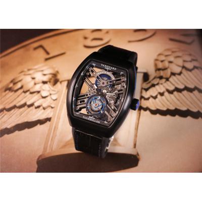 Replica Giga Tourbillon A21j Automatic Movement Mens Watch Skeleton Dial Leather Strap E32