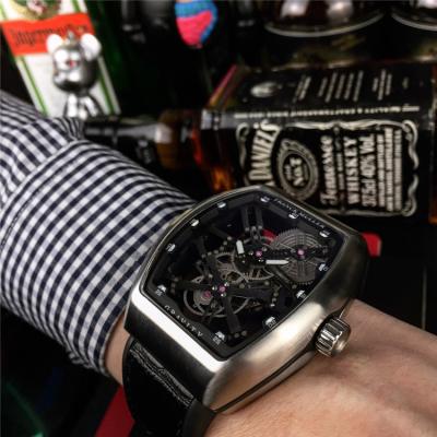 Replica Giga Tourbillon A21j Automatic Movement Mens Watch Skeleton Dial Leather Strap E34