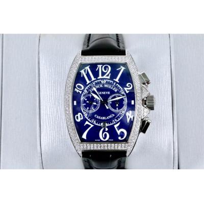 Replica Grand Complication A21j Automatic Movement Mens Watch Black Dial Diamonds Case Leather Strap E37