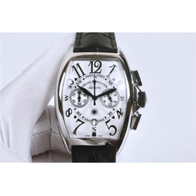 Replica Grand Complication Japan Quartz Chronograph Movement Mens Watch Black Dial Leather Strap E42