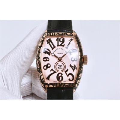 Replica Models A21j Automatic Movement Mens Watch White Dial Engraving Case Leather Strap E43