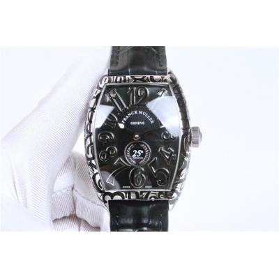 Replica Models A21j Automatic Movement Mens Watch White Dial Engraving Case Leather Strap E43