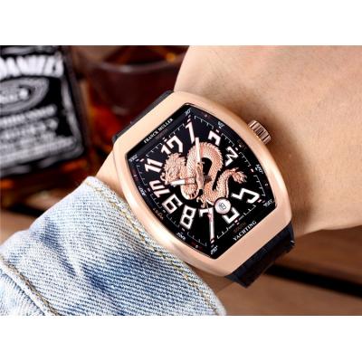 Replica Dragon King A21j Automatic Movement Mens Watch Black Dial Leather Strap E48