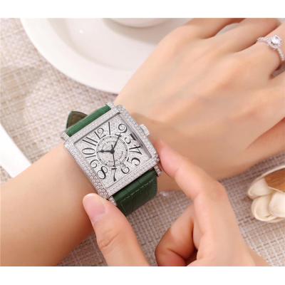 Replica Ladies'collectio Swiss Quartz Movement Mens/Womens Watch Full Diamonds Dial Diamonds Case Leather Strap E51