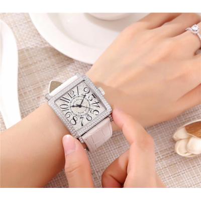 Replica Ladies'collectio Swiss Quartz Movement Mens/Womens Watch Full Diamonds Dial Diamonds Case Leather Strap E51