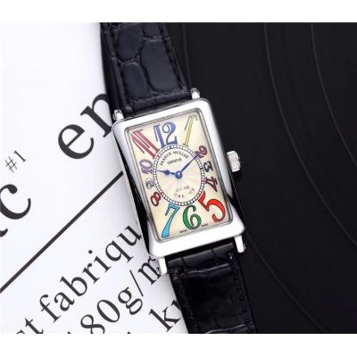 Replica Long Island Swiss Quartz Movement Womens Watch Creamy-White Dial Leather Strap E52