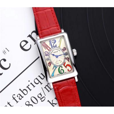 Replica Long Island Swiss Quartz Movement Womens Watch Creamy-White Dial Leather Strap E52