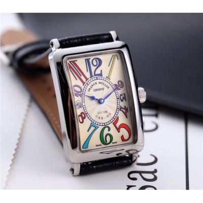 Replica Long Island Swiss Quartz Movement Womens Watch Creamy-White Dial Leather Strap E52