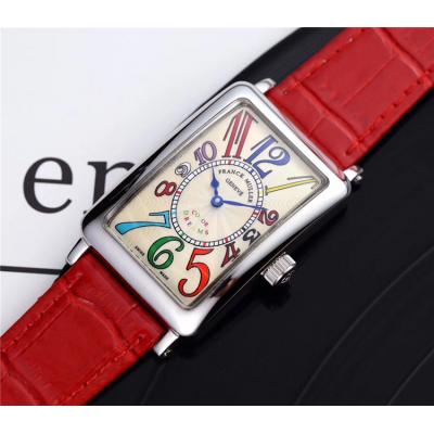 Replica Long Island Swiss Quartz Movement Womens Watch Creamy-White Dial Leather Strap E52