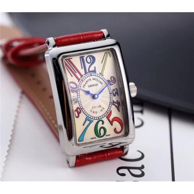 Replica Long Island Swiss Quartz Movement Womens Watch Creamy-White Dial Leather Strap E52