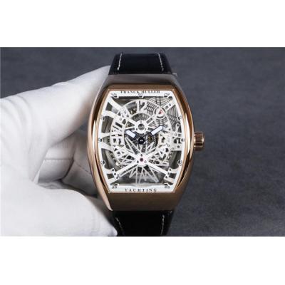 Replica Vanguard A21j Automatic Movement Mens Watch Skeleton Dial Leather Strap E56