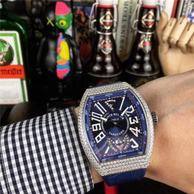 Replica Yachting Japan Miyota 8215 Automatic Movement Mens Watch Blue Dial Diamonds Case Leather Strap E58