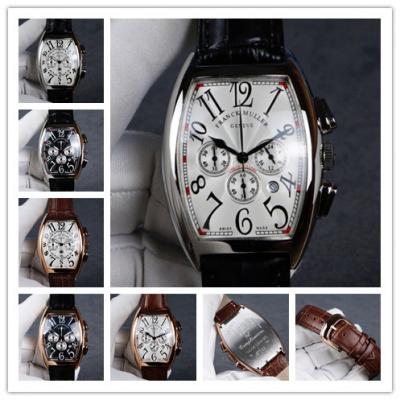 Replica Collection Japan Quartz Chronograph Movement Mens Watch Silver Dial Diamonds Case Leather Strap E61