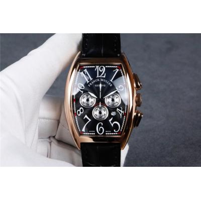 Replica Collection Japan Quartz Chronograph Movement Mens Watch Silver Dial Diamonds Case Leather Strap E61