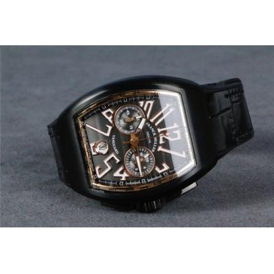 Replica Vanguard Japan VK Quartz Chronograph Movement Mens Watch Gray Dial Leather Strap E70