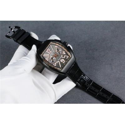 Replica Vanguard Japan VK Quartz Chronograph Movement Mens Watch Gray Dial Leather Strap E70