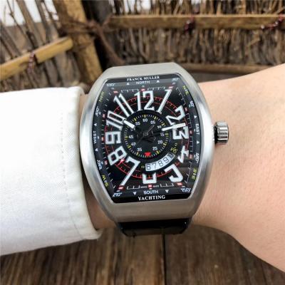 Replica Vanguard Japan Miyota 8215 Automatic Movement Mens Watch Black Dial Diamonds Case Leather Strap E80