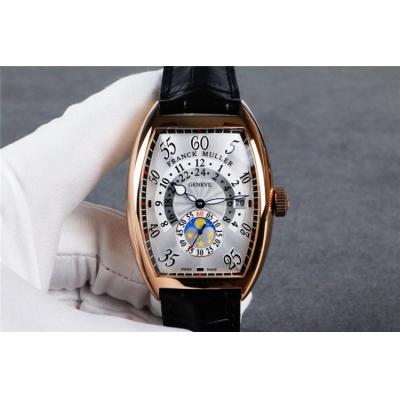 Replica Vanguard A21j Automatic Movement Mens Watch Black Dial Diamonds Case Leather Strap A E82