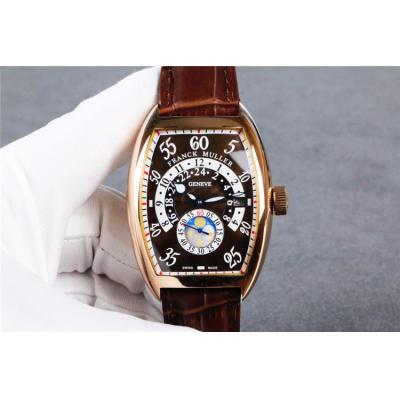 Replica Vanguard A21j Automatic Movement Mens Watch Black Dial Diamonds Case Leather Strap A E82