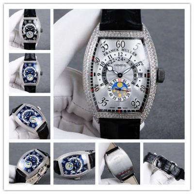 Replica Vanguard A21j Automatic Movement Mens Watch Silver Dial Diamonds Case Leather Strap B E82