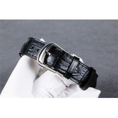 Replica Vanguard A21j Automatic Movement Mens Watch Silver Dial Diamonds Case Leather Strap B E82