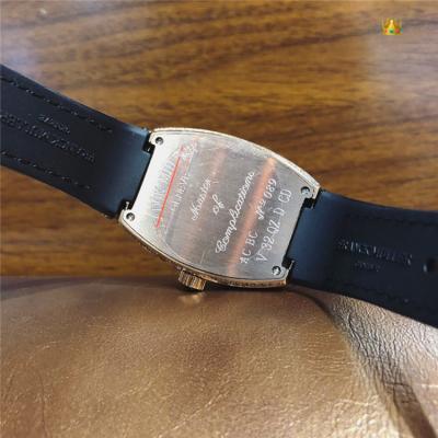 Replica New Models Swiss Quartz Movement Womens Watch White Dial Diamonds Case Leather Strap E84