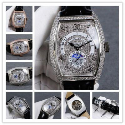 Replica Vanguard A21j Automatic Movement Mens Watch Full Diamonds Dial Diamonds Case Leather Strap E91