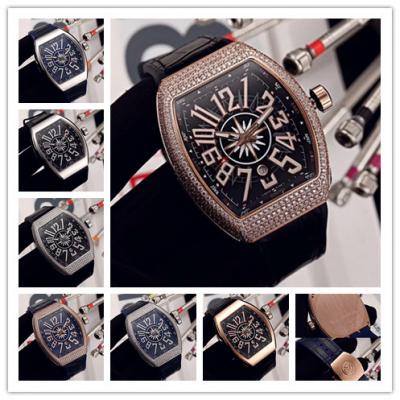 Replica Vanguard A21j Automatic Movement Mens Watch Black Dial Full Diamonds Case Leather Strap E94