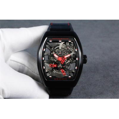 Replica Vanguard A21j Automatic Movement Mens Watch Skeleton Dial Leather Strap E95