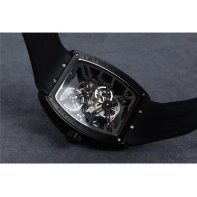 Replica Vanguard A21j Automatic Movement Mens Watch Skeleton Dial Leather Strap E95