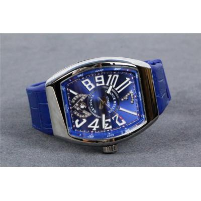 Replica Vanguard A21j Automatic Movement Mens Watch Blue Dial Leather Strap E98