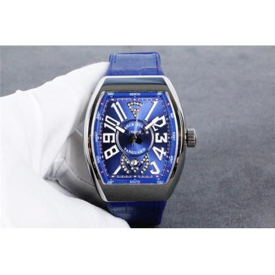 Replica Vanguard A21j Automatic Movement Mens Watch Blue Dial Leather Strap E98