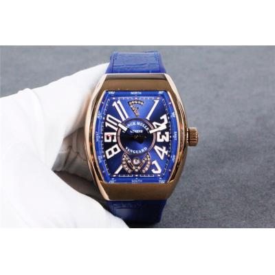 Replica Vanguard A21j Automatic Movement Mens Watch Blue Dial Leather Strap E98