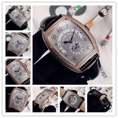 Replica Vanguard A21j Automatic Movement Mens Watch Full Diamonds Dial Full Diamonds Case Leather Strap E101