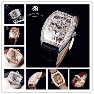 Replica Vanguard A21j Automatic Movement Mens Watch Skeleton Dial Full Diamonds Case Leather Strap E103