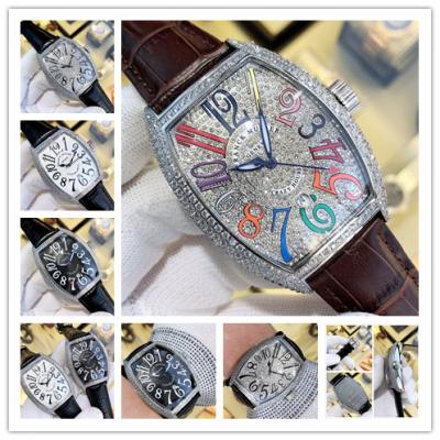 Replica Vanguard A21j Automatic Movement Mens Watch Full Diamonds Dial Full Diamonds Case Leather Strap E107