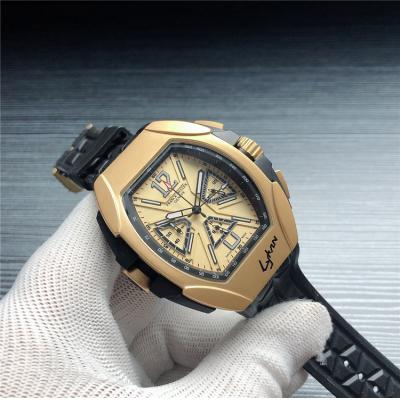 Replica The Conquistador Line Japan VK Quartz Chronograph Mens Watch Black Dial Rubber Strap A E112